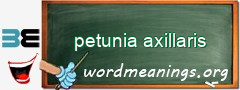 WordMeaning blackboard for petunia axillaris